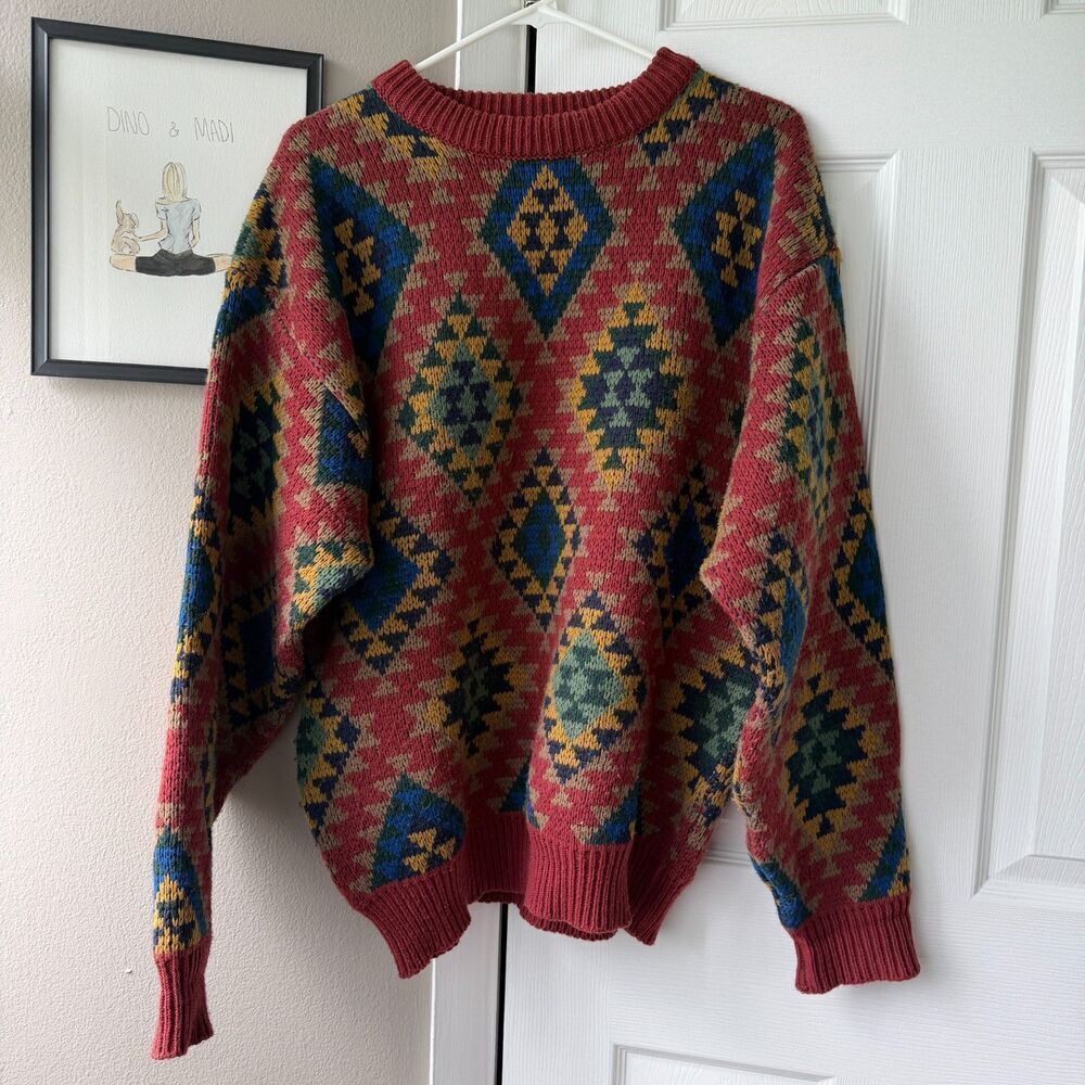 Vintage 80s 90s Native Design Warren Scott Sweater